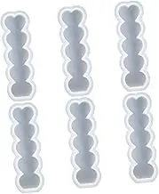 TEHAUX 6pcs Heart Shape Candle Molds for DIY Crafts Silicone Molds for Candle Making House Candle Light Valentine's Day Decorative Candle Molds