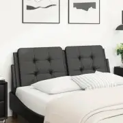 Double Faux Leather Headboard Cushion Black 137cm Comfortable Bedroom Decor