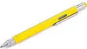 Troika Multitasking Construction Ballpoint Pen, Yellow/Silver