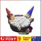 Bubble Bath Gnomes Sculpture Solar Resin Bathing Dwarf Lamp Home Garden Statue A