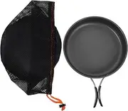 BESPORTBLE Portable Metal Frying Pan Set Outdoor Cooking Pan Mesh Bag Included Easy to Store
