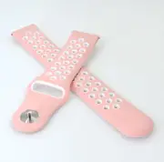 Silicone Smart Watch Band for Samsung Gear Sport Watch Pink/White Strap - Large