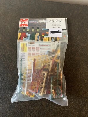 BUSCH Getranke Kisten Set HO Scale #1134 Beverage Cases Assorted Colors NIP 1:87