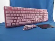 RedThunder K10 Wireless Gaming Keyboard Rechargeable 2.4G RGB Pink + M10 Mouse