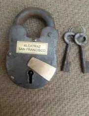 Alcatraz Antique Padlock San Francisco 5" Inch Cast Iron Lock & Keys