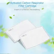 10 Pack PM 2.5 5 Layer Activated Carbon Mask Filters