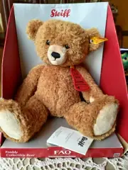 Plush Steiff Freddy Collectible Teddy Bear FAO Schwarz Exclusive Tags Toy Lovey