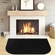 Fireplace Mat, Hearth Rug Fireproof, Fireplace Floor Mat, Fireproof Rug for Fireplaces and Woodstoves,Fire Resistant Fireplace Rug, D Shaped, Size 36" x24"