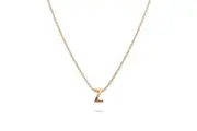 Initials Brick Alphabet Letter Necklace Rose Gold Layered Steel Jewellery