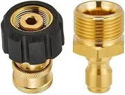 High Pressure Washer Adapter Set Quick Connect Kits Tool to Wand M22 to 1/4 Quick Connect