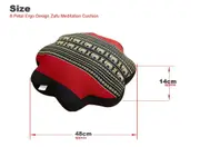 48x14 cm 8-Petal Ergo-Design Zafu Meditation Cushion 100% Organic Kapok Fiber
