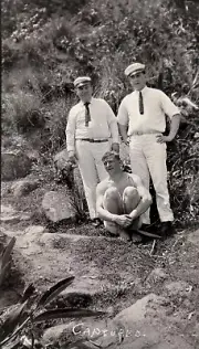 HISTORIC PHOTO; THEY CAUGHT THE SKINNY DIPPER; PHILIPPINE ISLANDS; CIRCA 1912