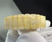 Special Price！ Natural Gold Rutilated Titanium Quartz Crystal Elastic Bracelet