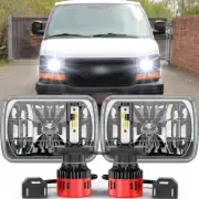 Fit Chevy Expres Cargo Van 1500 2500 3500 Pair 5x7 7x6 LED Headlight Hi-Lo Beam
