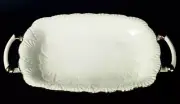 NWT Lenox China Trellis Collection Handled Tray Scallop Shell Gold Trim 13-3/4”