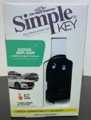 SIMPLE KEY Car Keys Express DODGE JEEP RAM FOB Replacement Kit - NEW FREE SHIP