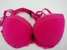 NEW Beautiful Maximum True Desire HOT PINK Lace Plunge Padded Push Up Bra 36C