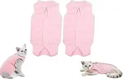 ValueHall Cat Surgery Recovery Suit - E-Collar Alternative for Preventing Secondary Infection and Anti-Licking - Surgical Wear V11C09 (S, Pink)