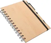 minkissy Spiral Bound Bamboo Notebook Journal for Office Memo Pad Writing for Students School and Professionals