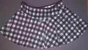 NWT Foil black white check drop waist check pull up dance skirt tap Jazz ladies