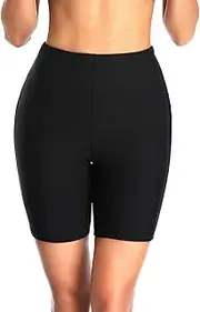[Holipick] Women 6" High Waisted Swim Shorts Tummy Control Boy Shorts Swimsuit Long Board Shorts Bathing Suit Bottoms