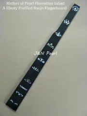 Florentine Mother of Pearl Inlaid A Ebony Fingerboard for Gibson Style Banjo