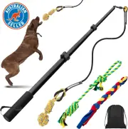 Upgraded Flirt Pole for Dogs Interactive Dog Rope Toys for Chase and Tug of War,