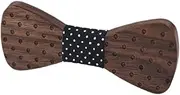 [koolsoo] Adults Kids Bowtie Adjustable Strap Wooden Bow Tie for Anniversary Holiday Prom
