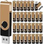 [EASTBULL] 1GB USB Flash Drive Bulk Thumb Drives 100 Pack with Lanyards USB 2.0 Jump Drive 1GB Memory Sticks Zip Drive Pen Drive for Storage and Backup Gold 100PCS 1GB