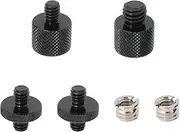 SG Store Set of Camera Threaded Tripod Screw Adapter Kit 1/4" 3/8" Mounting Thread Converter for Camera Monitor Tripod Mount Shoulder Rig Black