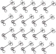 [TEHAUX] Diy Earring Accessories 100pcs Earring Making Kit Jewelry Making Tools Silver Ball Post Studs Ear Decoration