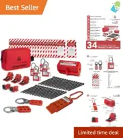 Industrial Safety Electrical Lockout Kit - Tags, Locks & Hasp Set for Compliance