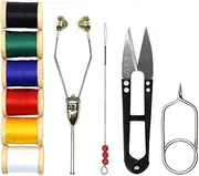 YZD Fly Tying Bobbins Tools 1 Pack Super Smooth Bobbins with Bobbin Threader Fly Tying Tool Fly Fishing Tying Flies Lure Making Accessories (4 Fly Tying Tools+ 6Thread)