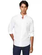 [Tommy Hilfiger] Flex Poplin Solid Shirt in White