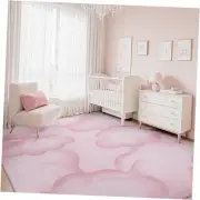 Pink Cute 5x7 Area Rugs for Nursery Playroom Soft Rugs for 5x7 ft Pink-clouds