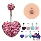 Gem Jewellery Button Navel Rings Fake Belly Ring Heart Belly Bar Body Piercing