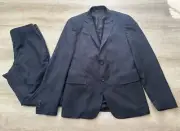 NWT Calvin Klein Mens 2 Pieces Suit Gray 40R Rayon Polyester Jacket Vest Pant