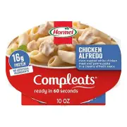 HORMEL COMPLEATS Chicken Alfredo, Shelf-Stable, 10 Oz Plastic Tray (Pack of 6)