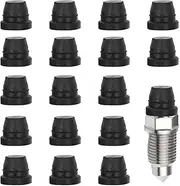 GLSOWEE 18PCS Car Brake Bleeder Screw Caps, Auto Rubber Grease Fitting Cap Dust Zerk Cover, Car Brake Bleeder Nipple Cap, Universal Brake Caliper Dust Stem Cover for Cars, Motorcycles