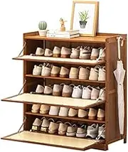 Shoe Cabinet for Entryway, Shoe Storage Cabinet with 3 Flip Drawers, Slim Hidden Entryway Cabinet Shoe Rack Organizer, Bamboo Shoe Cabinet for 20 Pair of Shoes
