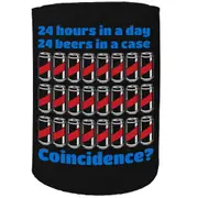 Alcohol Stubby Holder - 24 Hours 24 Beers - Funny Novelty Birthday Gift Joke Beer Can Bottle