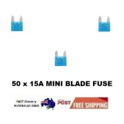 50 PCS 15A Mini Blade Fuse Car Truck SUV Vehicle Fuses - BLOWN FUSE REPLACEMENT