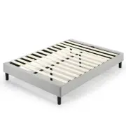 Zinus Fabric Bed Base Upholstered Bed Frame Light Grey Queen