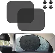 2PCS Car Window Shade, 17"×14" Auto Side Window Shade Protector with Suction Cups, Shield Provide Sun Glare Protection for Your Child, Car Accessories Blocks Harmful UV Rays