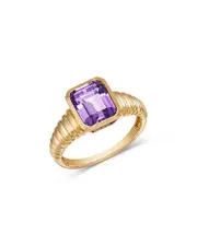 Bloomingdale's Fine Collection Amethyst Bezel Ring in 14K Yellow Gold