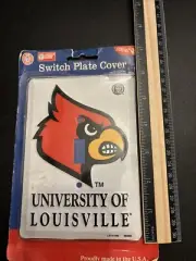 Officially Licensed Louisville Cardinals Single Metal Switch Plate Cover Light