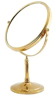 Dolphy 8-Inch LED Tabletop Makeup Mirror – Dual-Sided with 5X Magnification, Gold Finish, Swivel Design, Bright Lighting, Perfect for Home, Spa, Salon & Travel Use