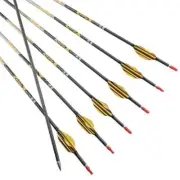 12x Archery V1 Carbon Arrows Shaft Compound Recurve Bow Hunting Vanes Arrow