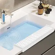 Sink Edge Protector, Silicone Sink Splash Guards Cuttable Kitchen Sink Guards Splash Proof Sink Edge Cover Sink Counter Protector for Kitchen Sink Bathtub Sink (Clear)