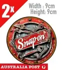 SNAP ON TOOLS Round Rustic , Damaged, Old Style , Garage, Mechanic Stickers